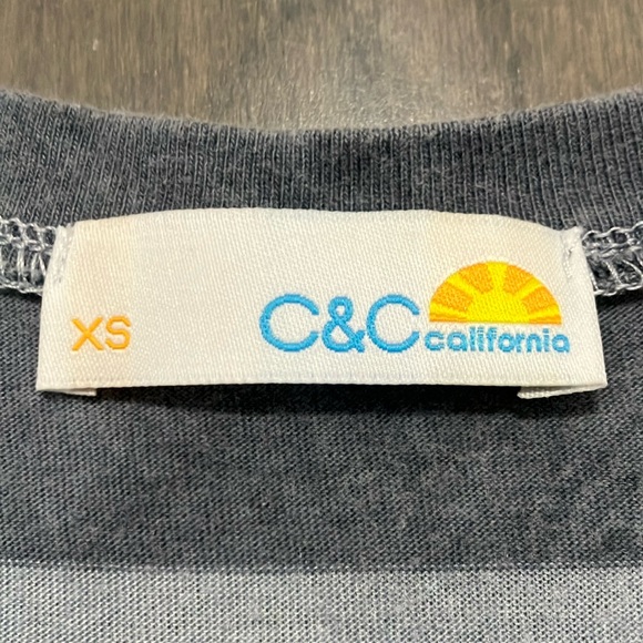 C&C California Striped V-Neck Racerback Tank Top Size XS - Picture 4 of 5